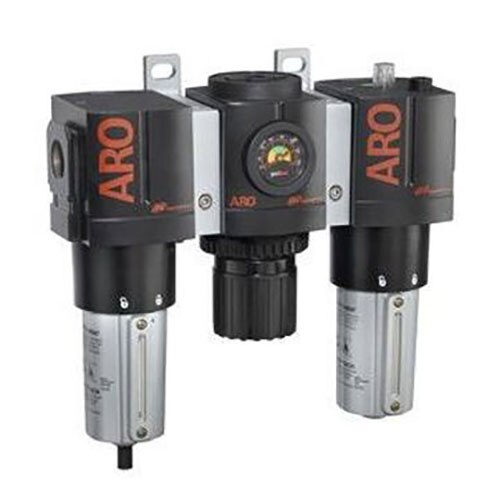ARO 1 in. NPT 3 in 1 Filter-Regulator-Lubricator with Metal bowl with sight  glass, Manual drain - C38461-810