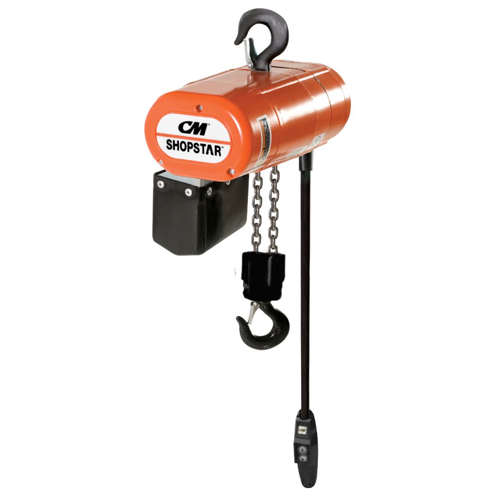 CM Shopstar Electric Chain Hoist, 500 lbs., 10' Lift, 8 FPM, 115160