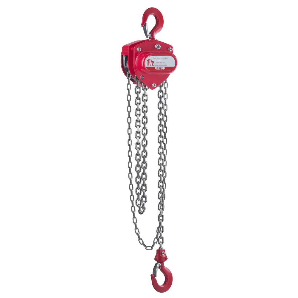 Coffing 08924WC LHH Hand Chain Hoist 1 1 2T Less Chain Flexible b-a-products-co-heavy-duty-industrial-chain-assemblies