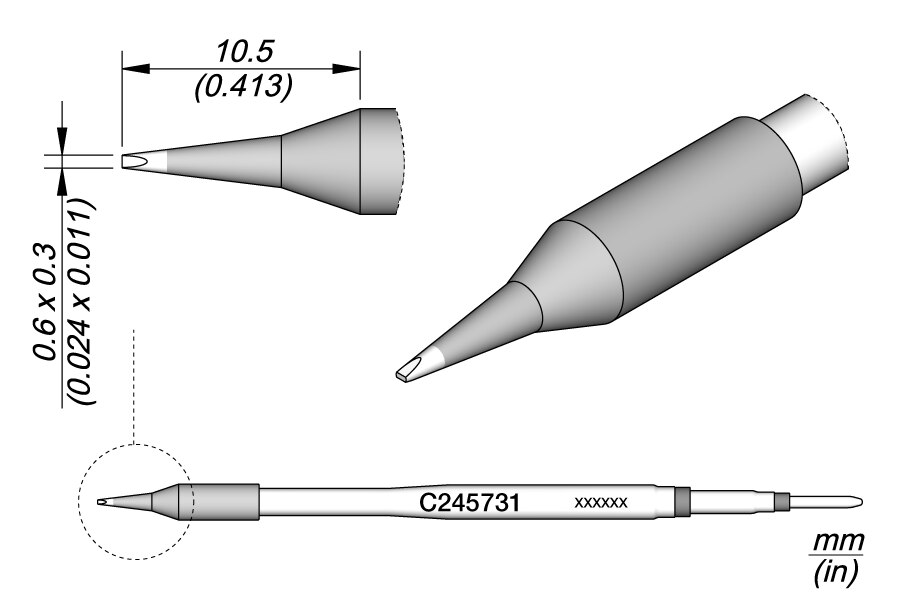JBC C245731 Cartridge Chisel 0 6 X 0 3 Flexible Assembly Systems
