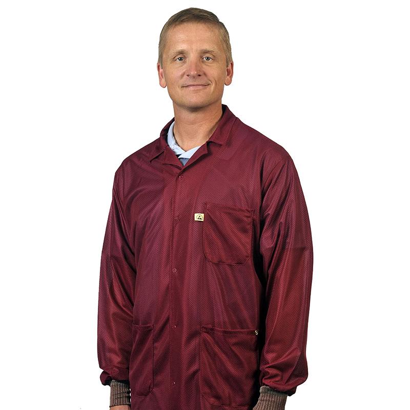 Techwear LOJ33CM Size M Burgundy Traditional Jacket with ESD grid