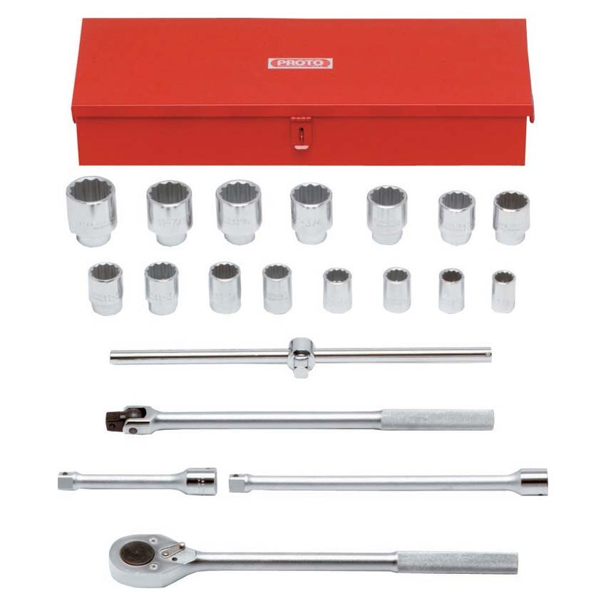 Stanley Proto J55102 3/4 in Drive 20 Piece Socket Set 12 Point