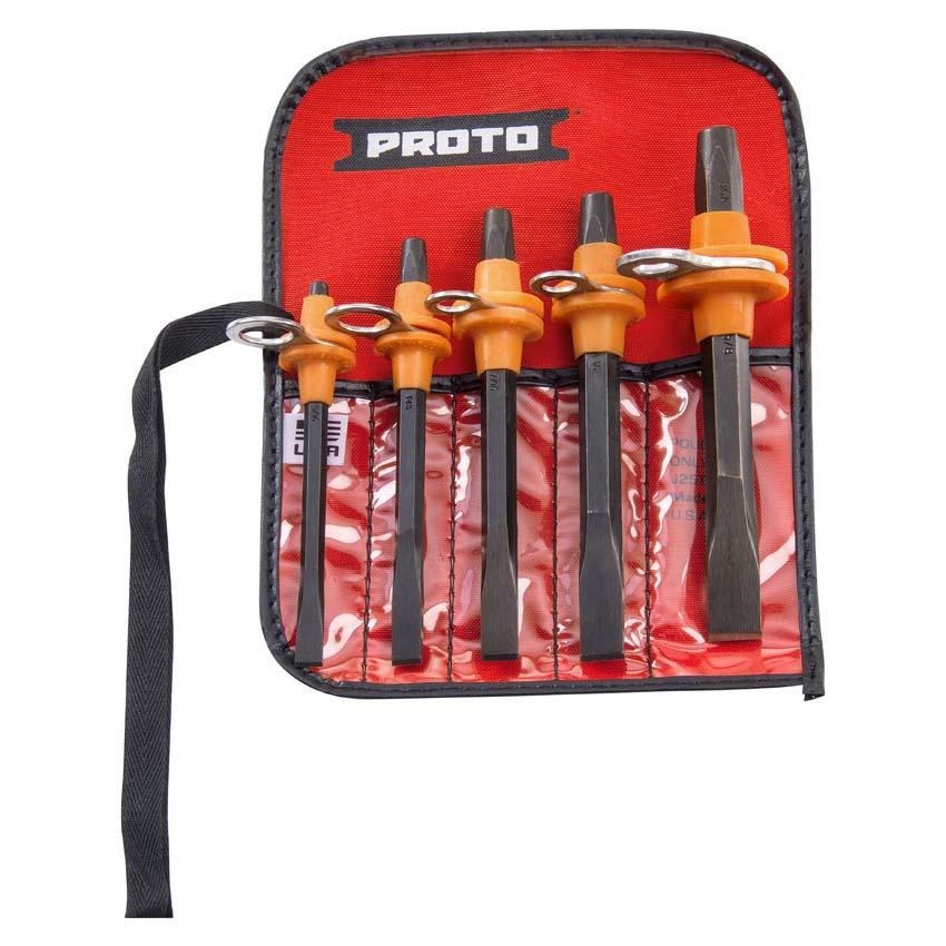 Stanley Proto J86CS2TT TetherReady 5 Piece Cold Chisel Set Flexible