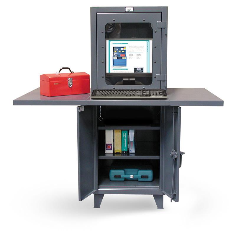 2 shelf Computer Workstation with welded desk top, 1900 lb capacity, 26